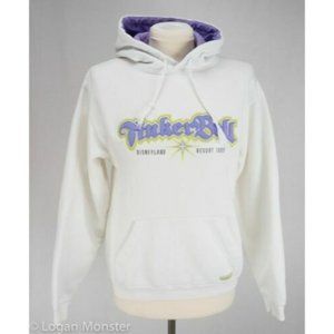 Disneyland Tinker Bell XS Extra Small Hoodie Sweatshirt White Purple Green